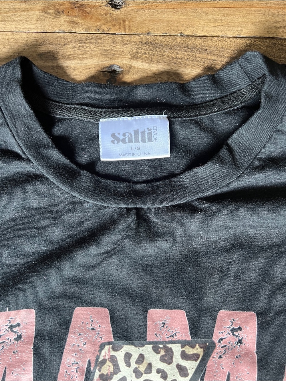 Salti Road Mama Graphic Tee Black Leopard Lightning Bolt Relaxed Fit cowgirl mom - Picture 4 of 11